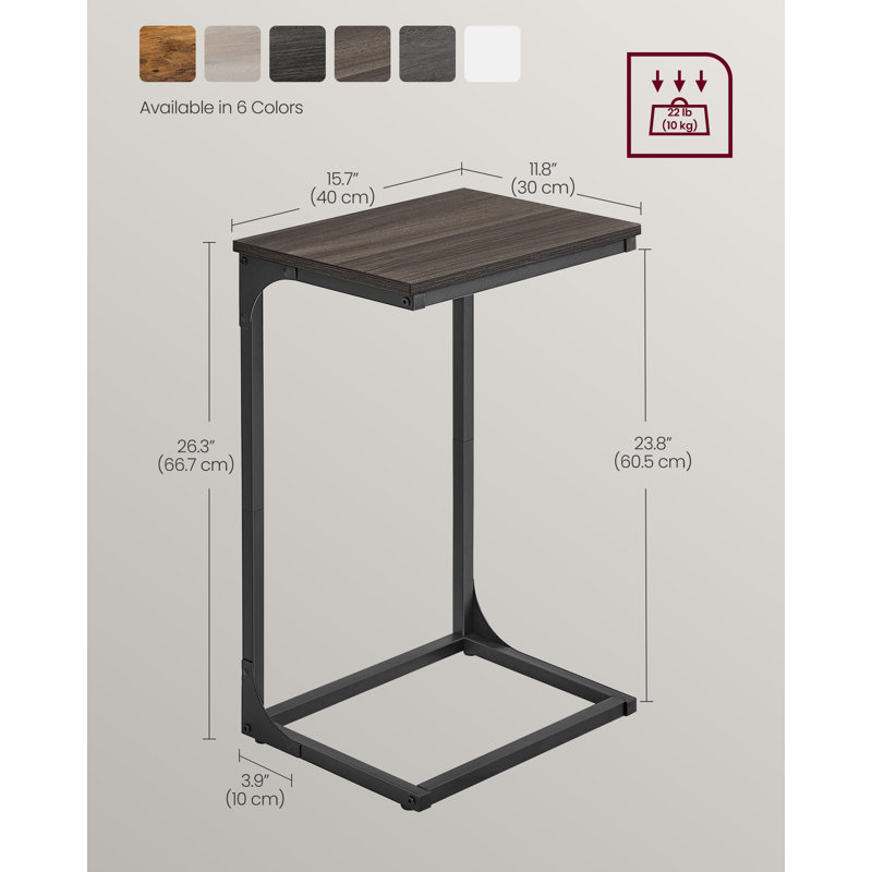 Aryell Pedestal End Table, Dark Brown, Black