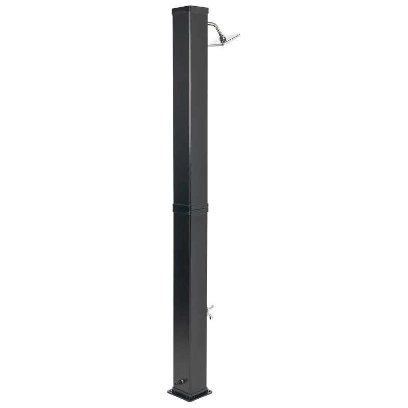 YARACUY Solar Powered Temperature Controlled Stainless Steel Free Standing Outdoor Shower and Footwash Spout