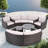 9-piece Outdoor Half-moon Wicker Conversation Sets With 1 Nesting Coffee Table And Tempered Glass Top