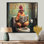 Kermina Rooster Reading Newspaper In The Toilet II - rooster Wall Art