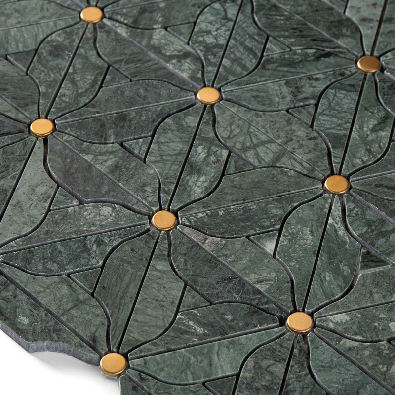 Carrelage mosaïque en marbre poli, Vert