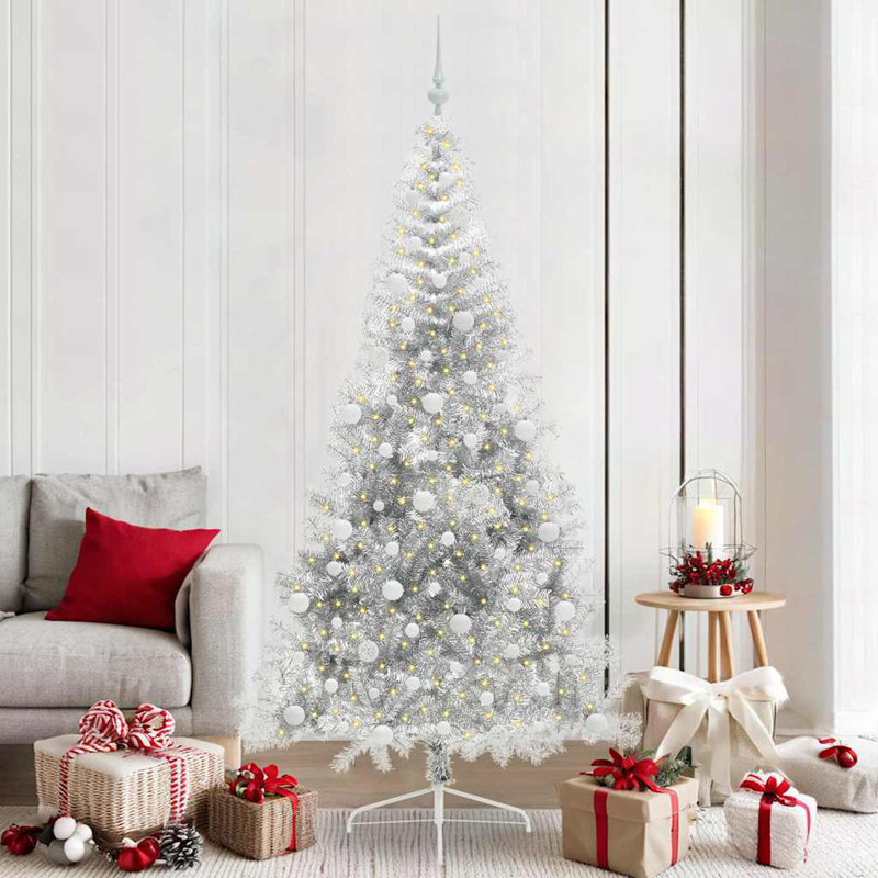  Artificial Pre-lit Christmas Tree PET, White, 6.89' H