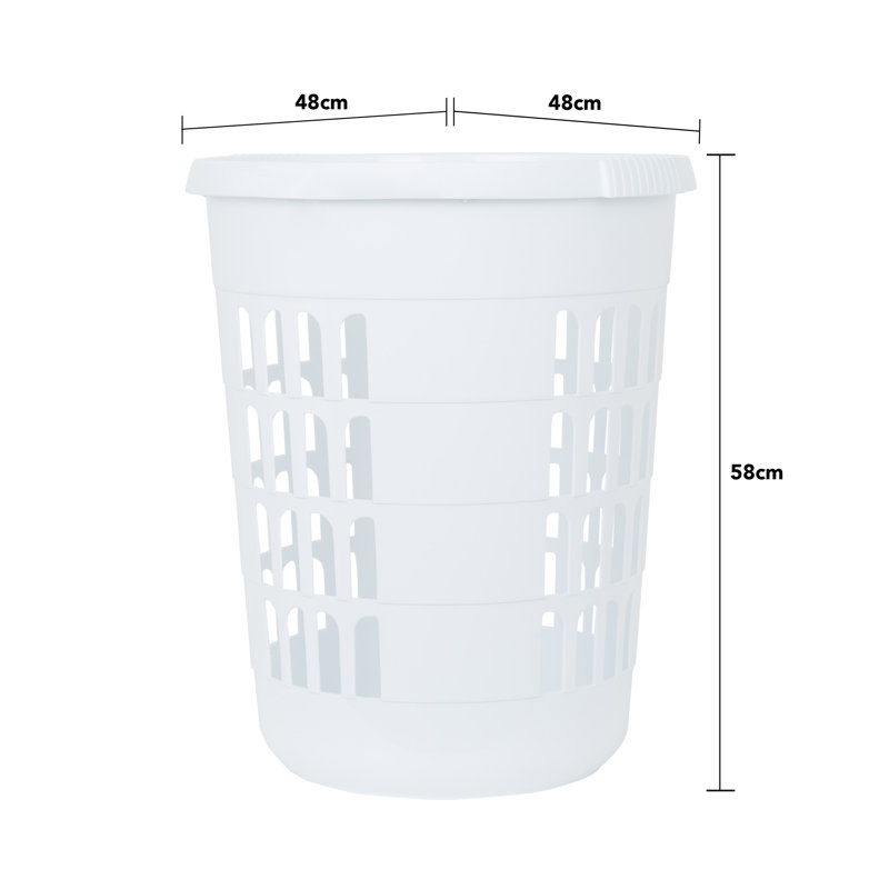 Wham Deluxe Round Laundry Hamper Ice White, Small 58" x 48" x 48"
