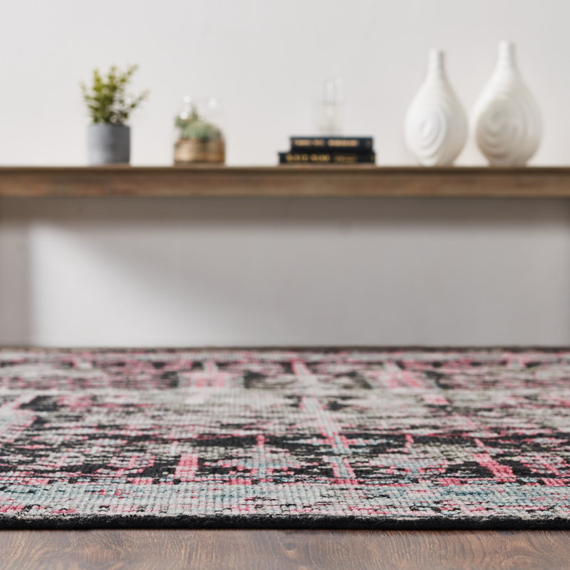 Lukin Hand Knotted Wool Oriental Area Rug, Rectangle 3' x 5'