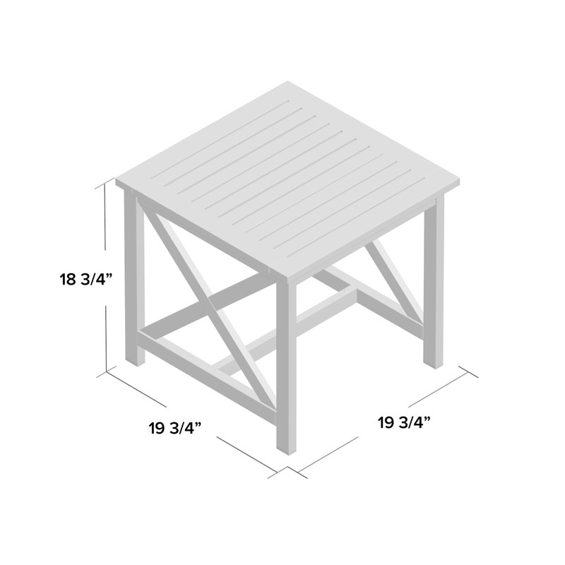 Fequiere Square Oak Outdoor Side Table