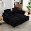 Canapé modulaire confortable en velours côtelé avec repose-pieds, pour appartement, (canapé moderne noir 85,8 po, bureau