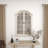 Edmondson Cream Wood Window Panes Inspired Wall Mirror w/ Arched Top and Distressing