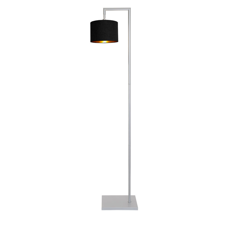 Ajayi 155cm Task Floor Lamp, Black/Gold, Silver