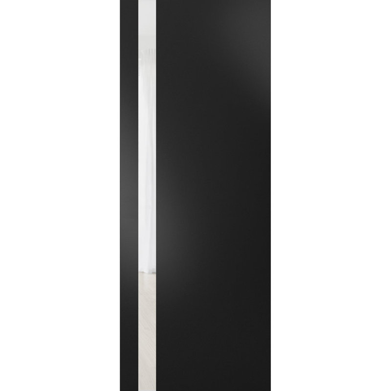 Dalle de porte standard en verre givré Planum, 30 po x 80 po, Noir mat / blanc
