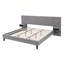 Grand lit plateforme avec tête de lit, lit plateforme tapissier en velours avec 2 tables de chevet Modern-114721936