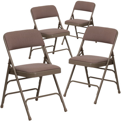 Oliverson Metal Folding Chairs with Cushioned Seats