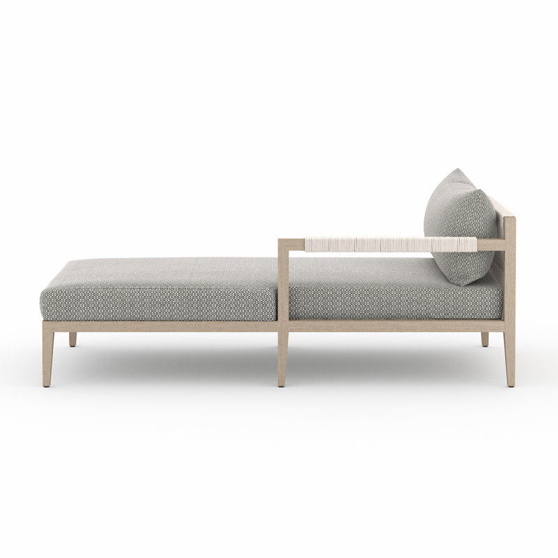 Sherwood Outdoor Chaise Lounge, Weathered Gray/Dark Gray, Ash