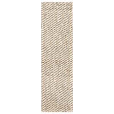 Natural Fiber Handwoven Jute Abstract Rug