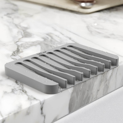 KRAUS Self-Draining Silicone Soap Dish / Sponge Holder for Bathroom or Kitchen Counter