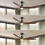 Ventilateur de plafond 60 pouces avec 3 lumières et 3 pales en bois massif
