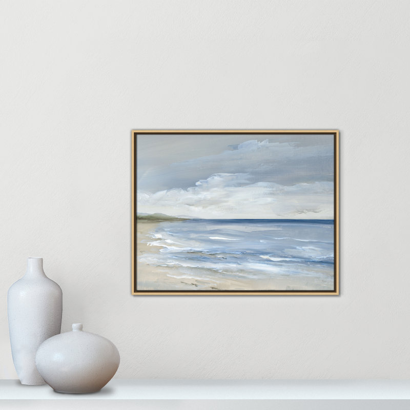 «Whispering Waves - Landscape Version Print» par Nan, H 23,5 po x l 29,5 po, Blanc