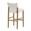 Tabouret de bar moderne en bois massif 28,5 po avec coussin en polyester pour coin-repas et bar personnel (ensemble de 2)