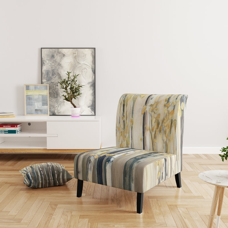 Golden Birch Forest I - Landscapes Upholstered Slipper Chair