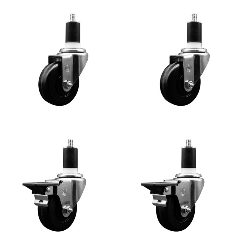 Ensemble de roulettes extensibles pivotantes à roulettes Phenolique 2 freins SCC PLB 3-1 / 2 po x 1-1 / 2 po