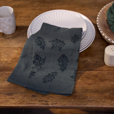  Serviette de cuisine à feuilles émeraude - 20 po x 26 po