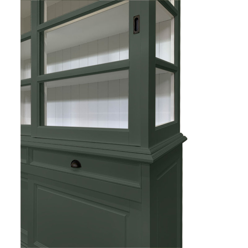 Jacksonport Display Cabinet, Cement Grey/White