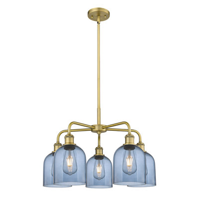 Lustre en forme de cloche à intensité variable en acier à 5 lumières Odaniel