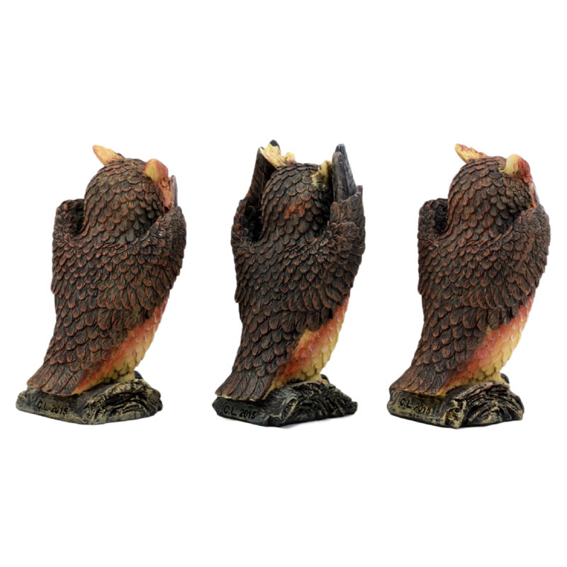 Ensemble de figurine owls, ensemble de s voir « hear speak no malveillant » Frohna