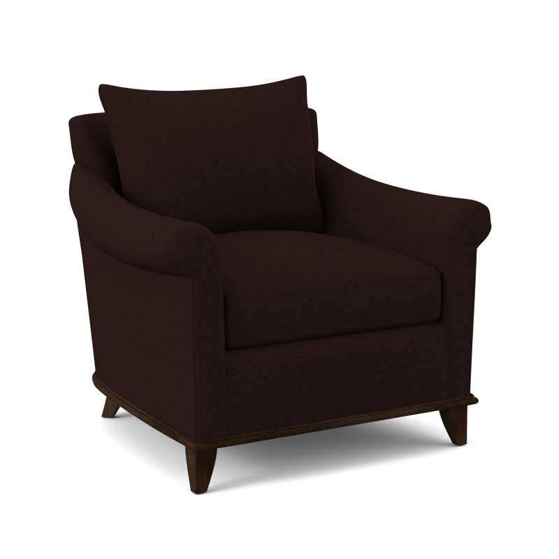 Drake Upholstered Armchair, American Walnut, Margaret Mahogany