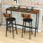 3Pcs Dining Table Set with 2 Chairs-1154073331