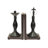 2 Piece Black Resin Chess Bookends with King and Queen Set