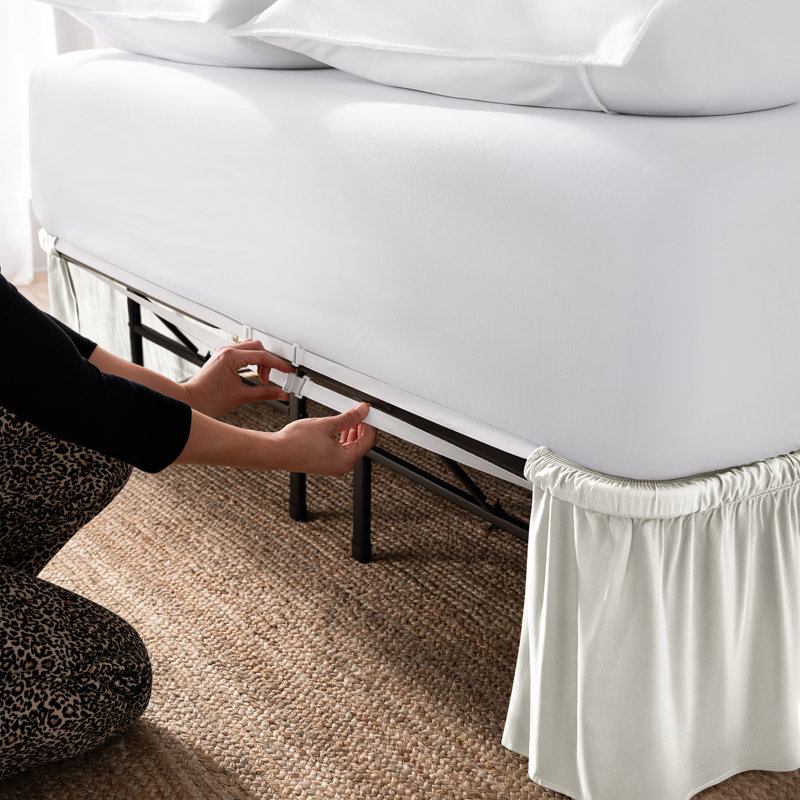 Jupe de lit ajustable 15 ", Simple TG, Crème