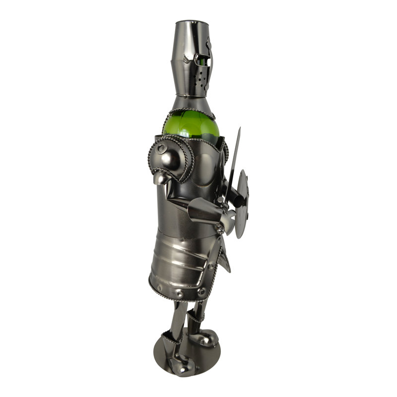 Porte-bouteilles en métal argenté Knight
