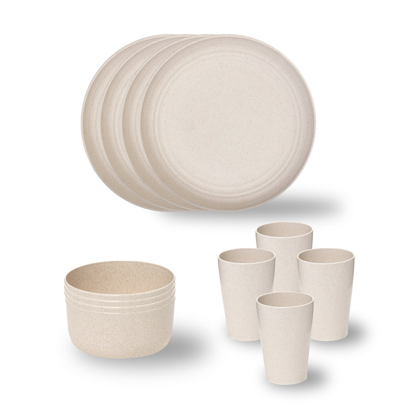 Belandina Piece Melamine Dinnerware Set - Service for 4, Cream