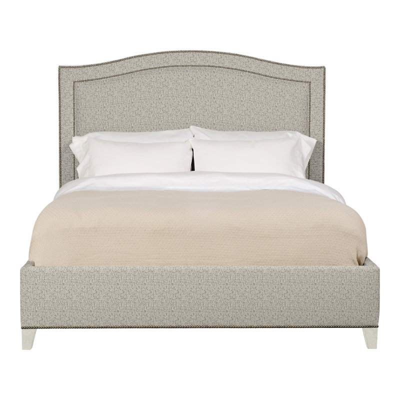 Caroline/Casey Queen Upholstered Low Profile Panel Bed, Navajo, Tuck Metal, Yes