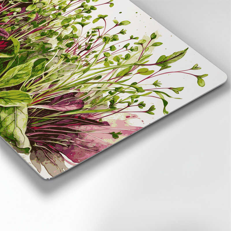 Art mural en métal beige avec légumes, 24" H x 36" W