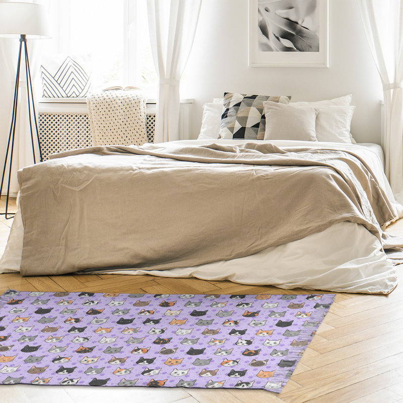 Tapis de zone mauve kitty chat Mcguigan, Non