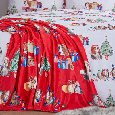 Christmas Guineapig Cosy Fleece Blanket Throw