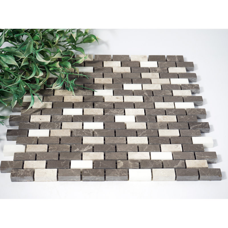 12" x 12" Marble Brick Mosaic Wall & Floor Tile