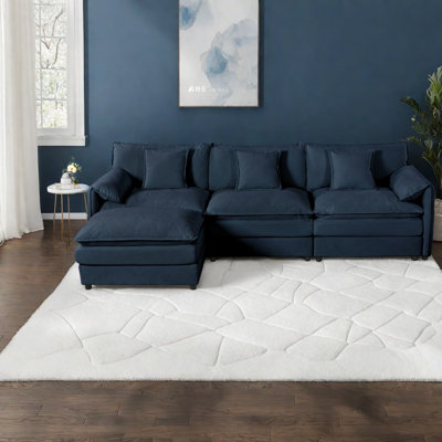 Canapés modulaires spacieux, chenille de qualité supérieure, canapé moderne en forme de L pour le salon