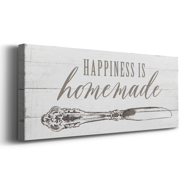 Art textuel sur toile, "Happiness is home", H 8 po x l 20 po x P 1,5 po