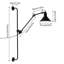 Lampe murale à DEL articulée industrielle noire avec abat-jour en métal Davit