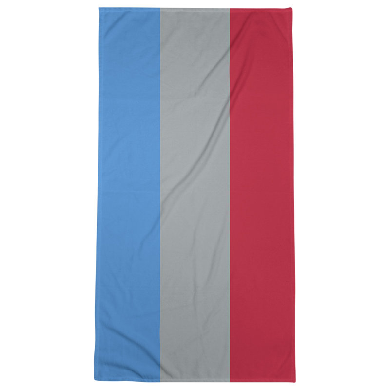 Cotton Blend Beach Towel, Navy Blue/Red/Gray