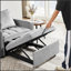 Canapé-lit polyvalent en velours, convertible en fauteuil inclinable et lit simple, parfait pour les espaces de vie modernes-323878946