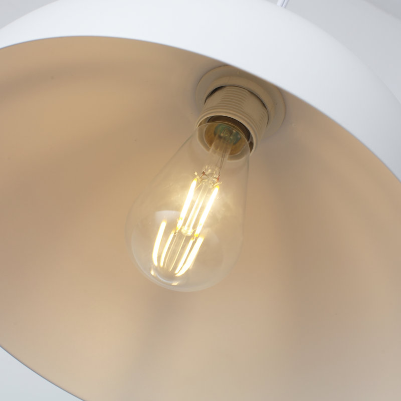Mehriban 1 - Light 12 inch Modern Single Metal Dome Pendant with Plug-In Switch for Dining Room Kitchen , White