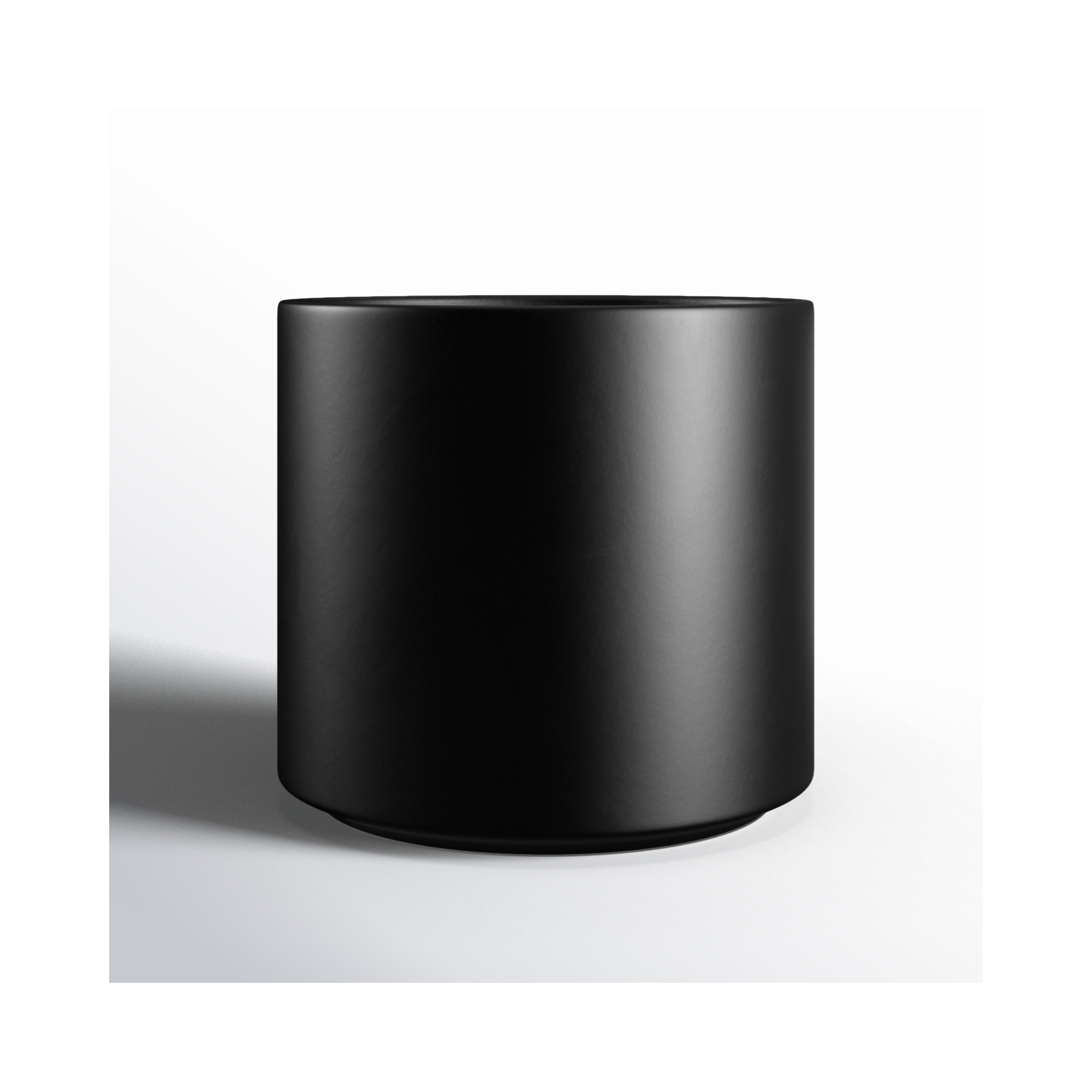 Keyes Handmade Ceramic Pot Planter, Black, 7.75" H x 8.5" W x 8.5" D