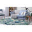 Tapis bleu touffeté à la main Walczak-421135539