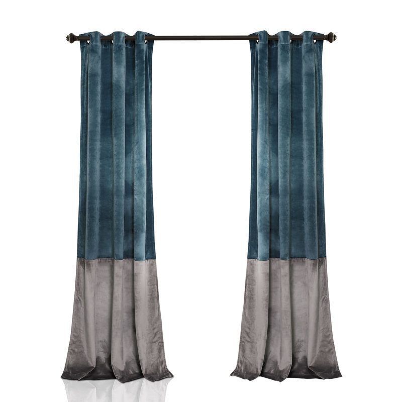 Prima Room Darkening Curtain Pair, Slate Blue/Gray