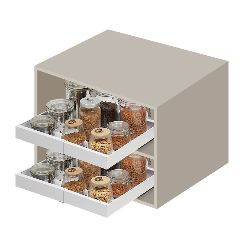 Pull-out Cabinet Organizer Expandable Drawer Shelf, White