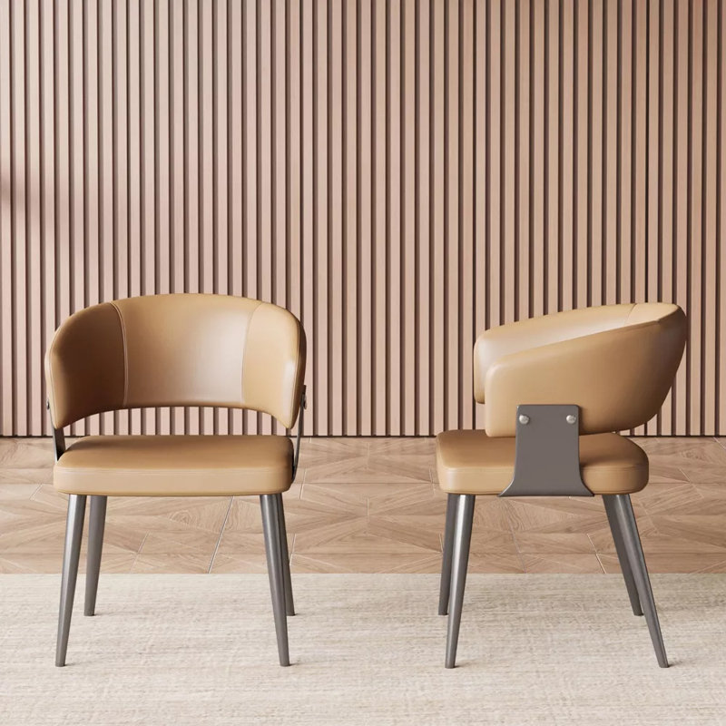 Ensemble 2 pièces de chaises d'extérieur modernes / coussins moelleux et base en acier robuste