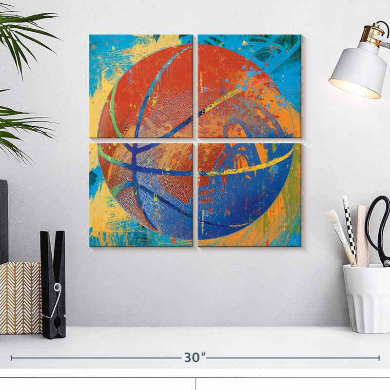 Peinture de basketball Sireci, H 18 po x l 18 po